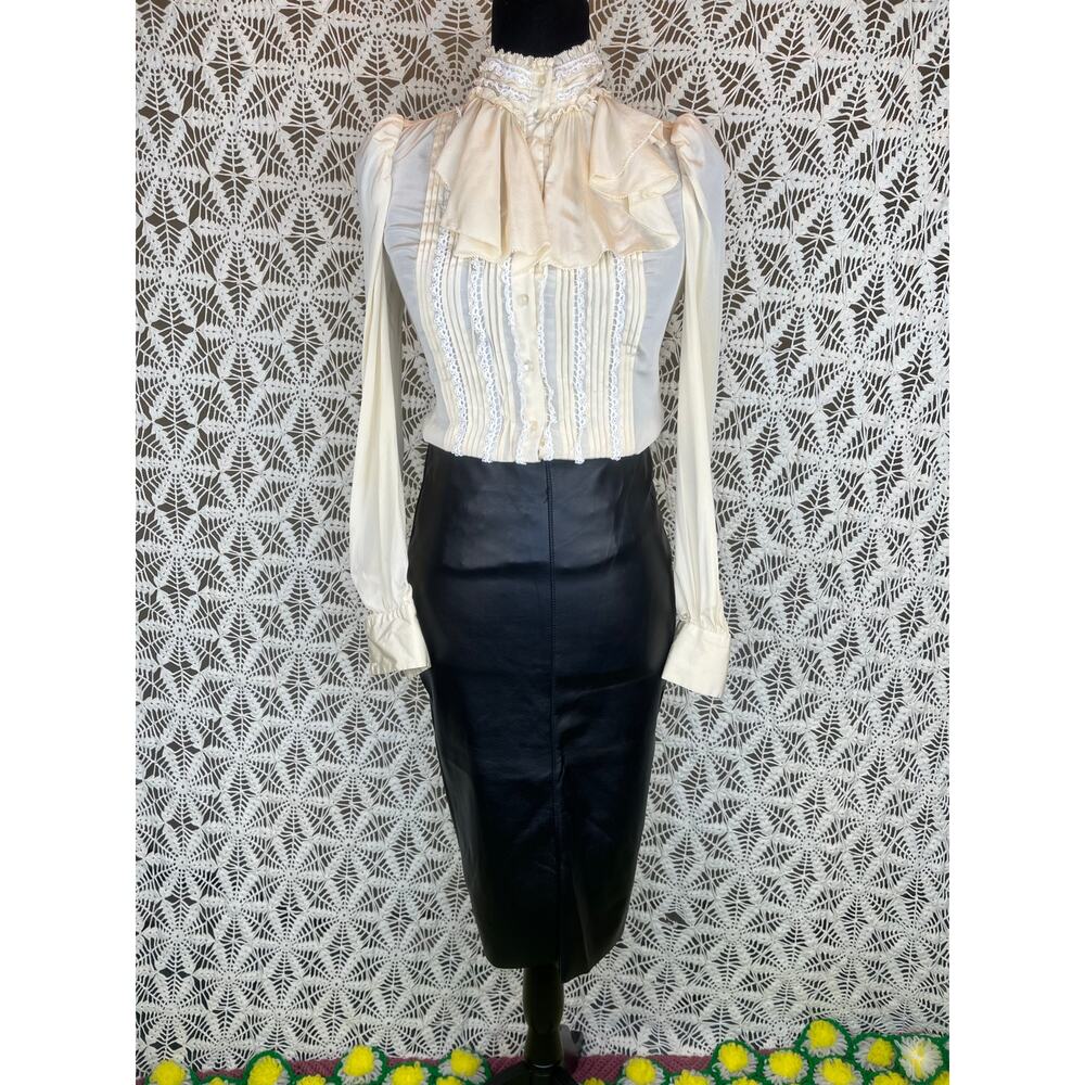 Angl Vegan Leather Simple Fitted Long Pencil Skirt